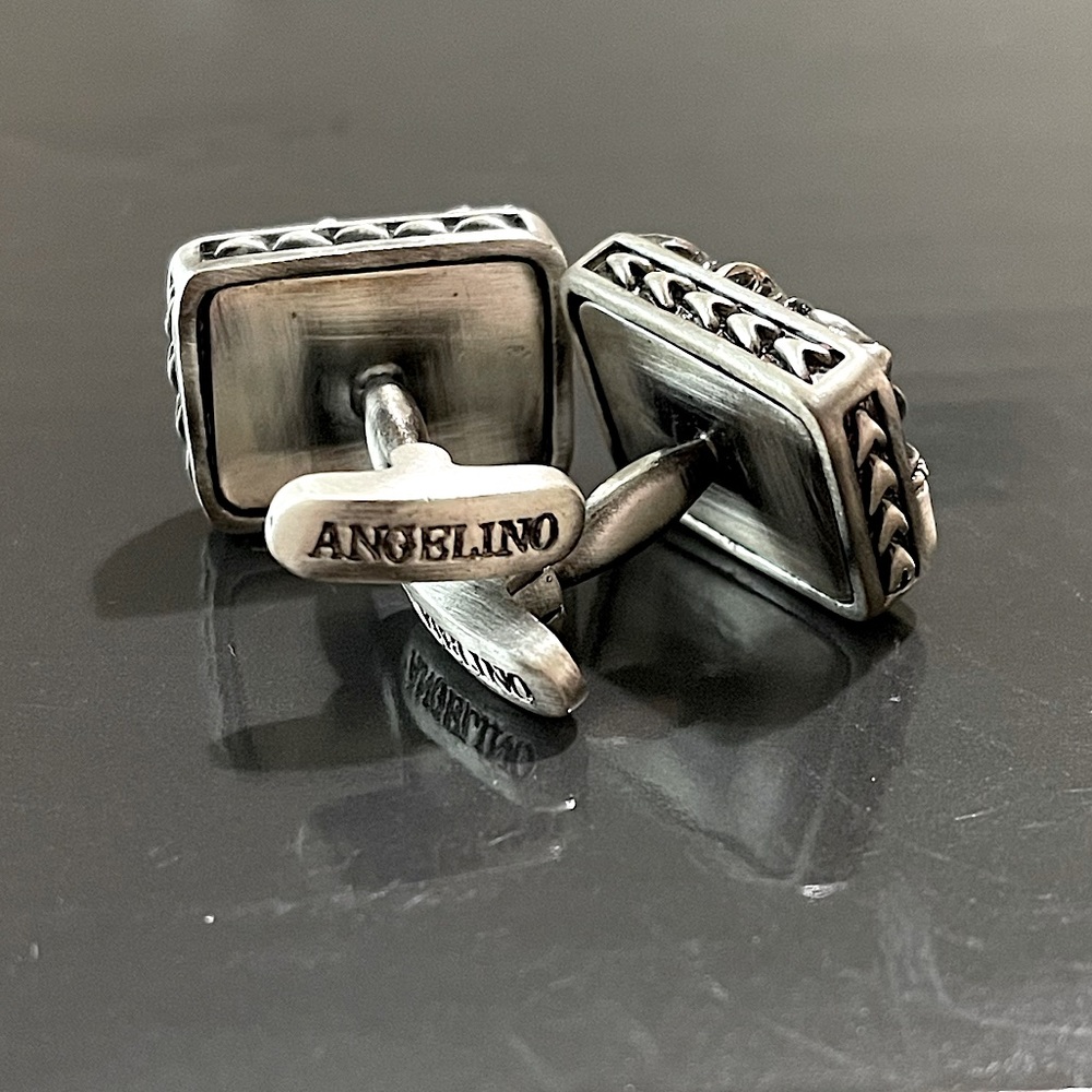 Angelino Antique Style Handmade Metal Cuff Links NWOT - Picture 3 of 4